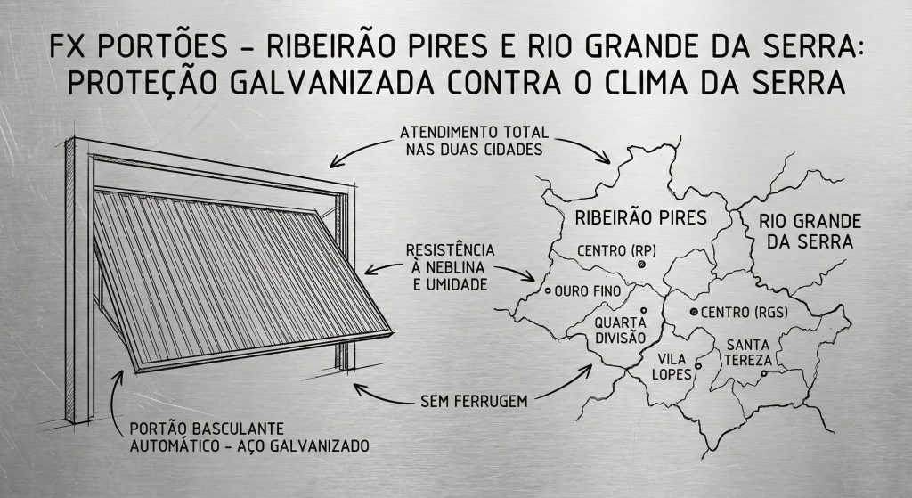 Conforto e Segurança: Portão Automático em Ribeirão Pires, FX PORTÕES - PROTEÇÃO GALVENIZADA CONTRA O CLIMA DA SERRA - RIBEIRÃO PIRES E RIO GRANDE DA SERRA